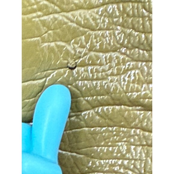 Narcissus Olive Green Faux Leather Hooded Jacket w/ Zip Closure & Drawstring Hem - Picture 9 of 12